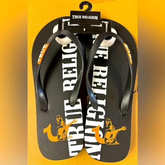 True Religion Mens Slides Navy Blue Buddha World Tour Sandals TR-WAYNE-S Size 9M BUDDHA LOGO SLIDES main image 3